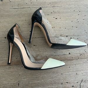 Gianvito Rossi Plexi Pump in Black and White (Size 36.5)
